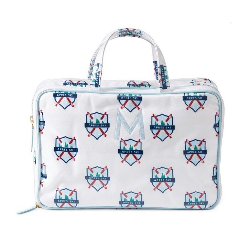New Mark and Graham Clear Coated Travel Pouch Apres Ski Crest